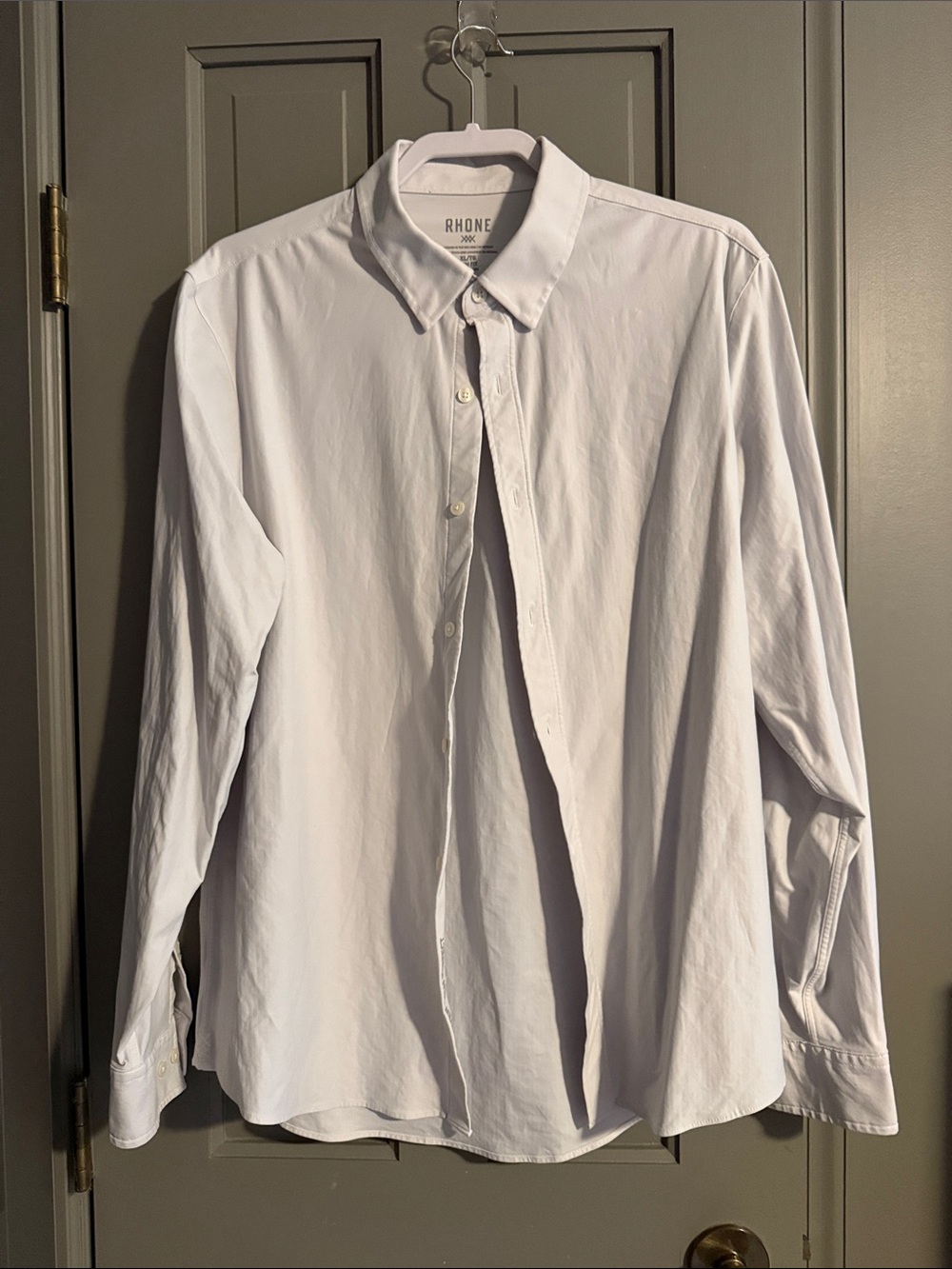 RHONE White Long-Sleeve Button-Up Dress Shirt SLIM FIT